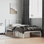 Metal bed frame with white headboard 107x203 cm by , Beds and slatted bases - Ref: Foro24-355606, Price: 59,40 €, Discount: %