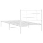 Metal bed frame with white headboard 107x203 cm by , Beds and slatted bases - Ref: Foro24-355606, Price: 59,40 €, Discount: %