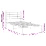 Metal bed frame with white headboard 107x203 cm by , Beds and slatted bases - Ref: Foro24-355606, Price: 59,40 €, Discount: %