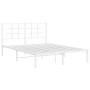 Metal bed frame with white headboard 140x190 cm by , Beds and slatted bases - Ref: Foro24-355610, Price: 82,69 €, Discount: %