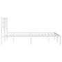 Metal bed frame with white headboard 140x190 cm by , Beds and slatted bases - Ref: Foro24-355610, Price: 82,69 €, Discount: %