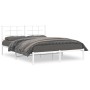 Estructura de cama de metal con cabecero blanca 150x200 cm de , Camas y somieres - Ref: Foro24-355612, Precio: 104,99 €, Desc...