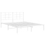 Metal bed frame with white headboard 150x200 cm by , Beds and slatted bases - Ref: Foro24-355612, Price: 104,99 €, Discount: %