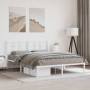 Metal bed frame with white headboard 150x200 cm by , Beds and slatted bases - Ref: Foro24-355612, Price: 104,99 €, Discount: %