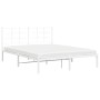 Metal bed frame with white headboard 150x200 cm by , Beds and slatted bases - Ref: Foro24-355612, Price: 104,99 €, Discount: %