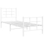 Metal bed frame with headboard and footboard white 80x200 cm by , Beds and slatted bases - Ref: Foro24-355619, Price: 57,61 €...