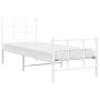 Metal bed frame with headboard and footboard white 80x200 cm by , Beds and slatted bases - Ref: Foro24-355619, Price: 57,61 €...