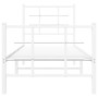 Metal bed frame with headboard and footboard white 80x200 cm by , Beds and slatted bases - Ref: Foro24-355619, Price: 57,61 €...