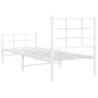 Metal bed frame with headboard and footboard white 80x200 cm by , Beds and slatted bases - Ref: Foro24-355619, Price: 57,61 €...