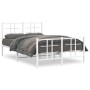 Metal bed frame with headboard and white footboard 120x190 cm by , Beds and slatted bases - Ref: Foro24-355625, Price: 88,67 ...