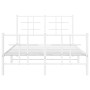 Estructura cama metal con cabecero y estribo blanco 120x190 cm de , Camas y somieres - Ref: Foro24-355625, Precio: 88,58 €, D...