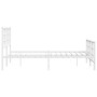 Metal bed frame with headboard and white footboard 120x190 cm by , Beds and slatted bases - Ref: Foro24-355625, Price: 88,67 ...