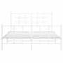 Estructura cama metal con cabecero y estribo blanco 135x190 cm de , Camas y somieres - Ref: Foro24-355627, Precio: 112,99 €, ...