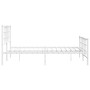 Estructura cama metal con cabecero y estribo blanco 135x190 cm de , Camas y somieres - Ref: Foro24-355627, Precio: 112,99 €, ...