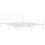 Metal bed frame with headboard and white footboard 160x200 cm by , Beds and slatted bases - Ref: Foro24-355631, Price: 101,63...