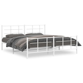 Estructura cama metal con cabecero y pie cama blanco 183x213 cm de , Camas y somieres - Ref: Foro24-355633, Precio: 126,99 €,...