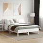 Bed frame with white pine wood headboard 140x200 cm by , Beds and slatted bases - Ref: Foro24-842647, Price: 125,39 €, Discou...