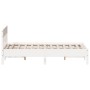 Bed frame with white pine wood headboard 140x200 cm by , Beds and slatted bases - Ref: Foro24-842647, Price: 125,39 €, Discou...