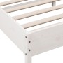 Bed frame with white pine wood headboard 140x200 cm by , Beds and slatted bases - Ref: Foro24-842647, Price: 125,39 €, Discou...