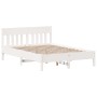 Bed frame with white pine wood headboard 120x200 cm by , Beds and slatted bases - Ref: Foro24-842651, Price: 119,71 €, Discou...