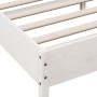 Bed frame with white pine wood headboard 120x200 cm by , Beds and slatted bases - Ref: Foro24-842651, Price: 119,71 €, Discou...