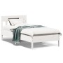 Estructura de cama con cabecero madera pino blanco 75x190 cm de , Camas y somieres - Ref: Foro24-842679, Precio: 83,33 €, Des...