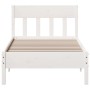 Estructura de cama con cabecero madera pino blanco 75x190 cm de , Camas y somieres - Ref: Foro24-842679, Precio: 83,41 €, Des...