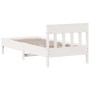 Estructura de cama con cabecero madera pino blanco 75x190 cm de , Camas y somieres - Ref: Foro24-842679, Precio: 83,41 €, Des...