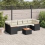 Set aus 8-teiligen Gartensofas und Kissen Kunstrattan schwarz von , Gartensets - Ref: Foro24-3258213, Preis: 484,22 €, Rabatt: %