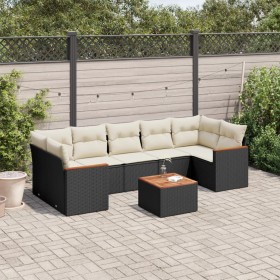 Set aus 8-teiligen Gartensofas und Kissen Kunstrattan schwarz von , Gartensets - Ref: Foro24-3258213, Preis: 479,12 €, Rabatt: %