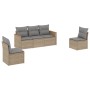 Set Gartensofas mit Kissen 5 Stück synthetisches Rattan beige von , Gartensets - Ref: Foro24-3258251, Preis: 347,73 €, Rabatt: %