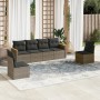 6-piece garden furniture set with gray synthetic rattan cushions by , Garden sets - Ref: Foro24-3258266, Price: 366,57 €, Dis...