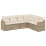 Gartensofa-Set mit Kissen, 6-teilig, beiges synthetisches Rattan von , Gartensets - Ref: Foro24-3258404, Preis: 521,80 €, Rab...