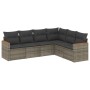 6-piece garden furniture set with gray synthetic rattan cushions by , Garden sets - Ref: Foro24-3258406, Price: 382,99 €, Dis...