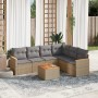 7-piece garden sofa set and beige synthetic rattan cushions by , Garden sets - Ref: Foro24-3258412, Price: 500,87 €, Discount: %