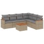 7-teiliges Gartensofa-Set und beigefarbene synthetische Rattankissen von , Gartensets - Ref: Foro24-3258412, Preis: 500,87 €,...