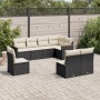 Set aus 8-teiligen Gartensofas und Kissen Kunstrattan schwarz von , Gartensets - Ref: Foro24-3258444, Preis: 469,47 €, Rabatt: %