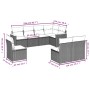 Set aus 8-teiligen Gartensofas und Kissen Kunstrattan schwarz von , Gartensets - Ref: Foro24-3258444, Preis: 469,47 €, Rabatt: %