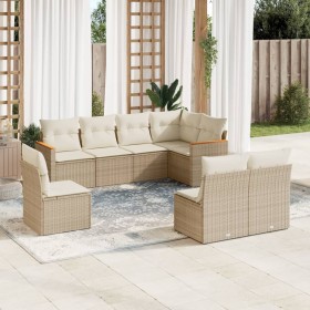 Garden sofa set with beige cushions 8 pcs PE rattan by , Garden sets - Ref: Foro24-3258446, Price: 625,27 €, Discount: %