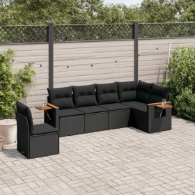 Set aus 6-teiligen Gartensofas und Kissen Kunstrattan schwarz von , Gartensets - Ref: Foro24-3259255, Preis: 434,91 €, Rabatt: %