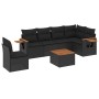 7-piece garden dining set and black synthetic rattan cushions by , Garden sets - Ref: Foro24-3259262, Price: 482,55 €, Discou...