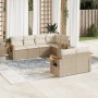 Set of 7-piece garden sofas and beige synthetic rattan cushions by , Garden sets - Ref: Foro24-3259384, Price: 664,65 €, Disc...