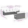 7-piece garden sofa set with gray PE rattan cushions by , Garden sets - Ref: Foro24-3259386, Price: 559,15 €, Discount: %