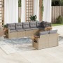 Garden sofa set with beige cushions 8 pcs PE rattan by , Garden sets - Ref: Foro24-3259392, Price: 625,69 €, Discount: %