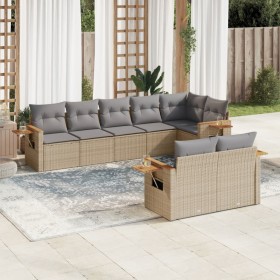 Gartensofa-Set mit beigen Kissen 8 Stück PE-Rattan von , Gartensets - Ref: Foro24-3259392, Preis: 625,69 €, Rabatt: %