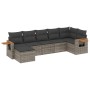 7-piece garden sofa set with gray PE rattan cushions by , Garden sets - Ref: Foro24-3259435, Price: 469,18 €, Discount: %