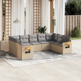 Set de sofás de jardín 9 pzas con cojines ratán sintético beige de , Conjuntos de jardín - Ref: Foro24-3259518, Precio: 657,9...