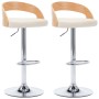 Kitchen stools 2 pcs synthetic leather curved wood cream by vidaXL, Kitchen stools - Ref: Foro24-283147, Price: 204,42 €, Dis...