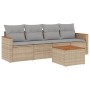 Set Gartensofas mit Kissen 5 Stück synthetisches Rattan beige von , Gartensets - Ref: Foro24-3258181, Preis: 336,57 €, Rabatt: %