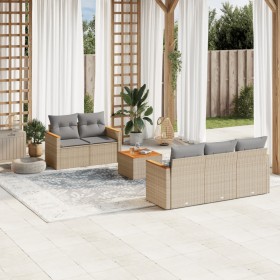 Garden sofa set with 6-piece synthetic rattan beige cushions by , Garden sets - Ref: Foro24-3258188, Price: 467,99 €, Discoun...